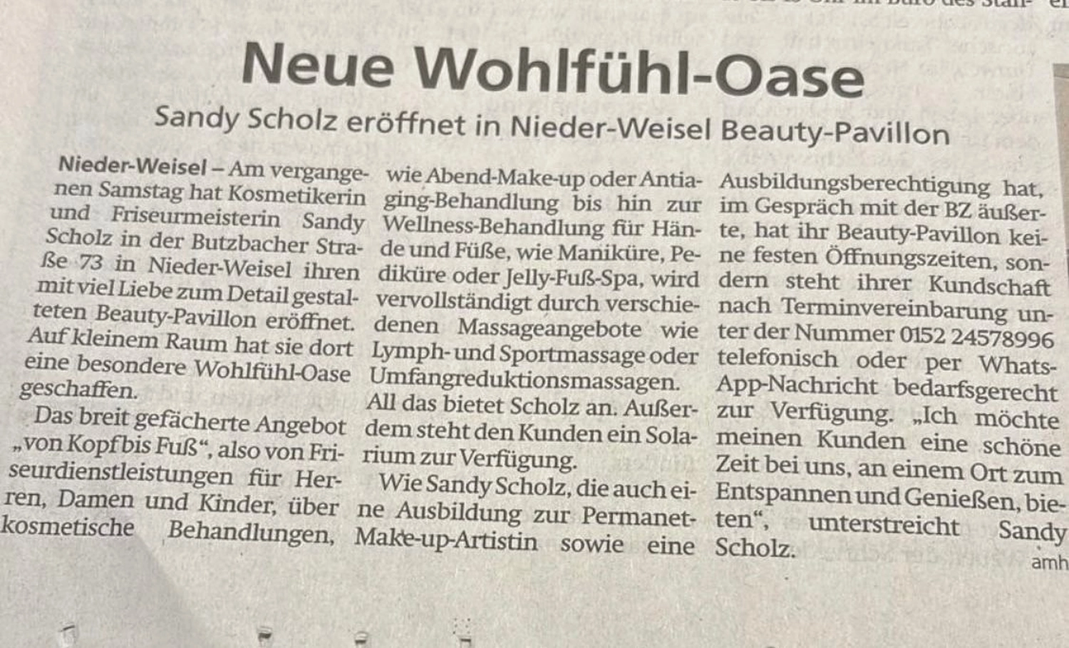 Beauty-Pavillion – Schönheitssalon – Neuigkeiten